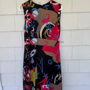 Etro Abstract Multicolor Sleeveless Tank Shift Dress size EU40 US4
